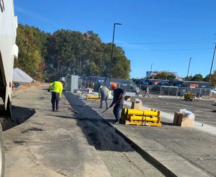 asphalt being patched